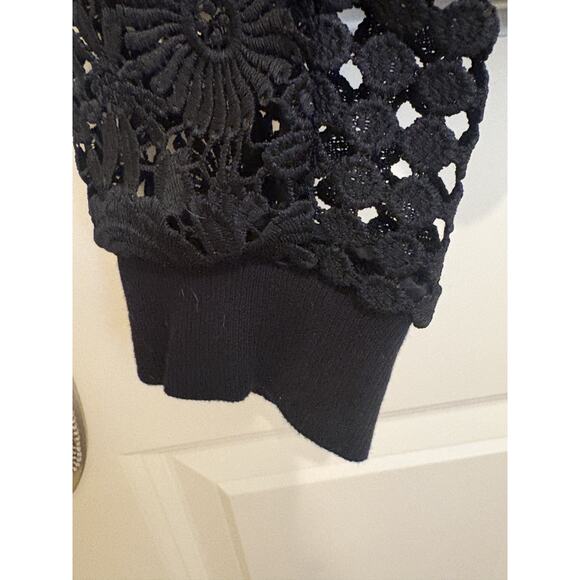 Berek Black Lace Bomber Jacket with Ornate floral Design Large - Picture 6 of 6